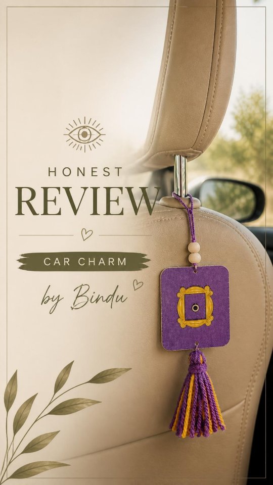 Aesthetic car charm hanging in vehicle interior