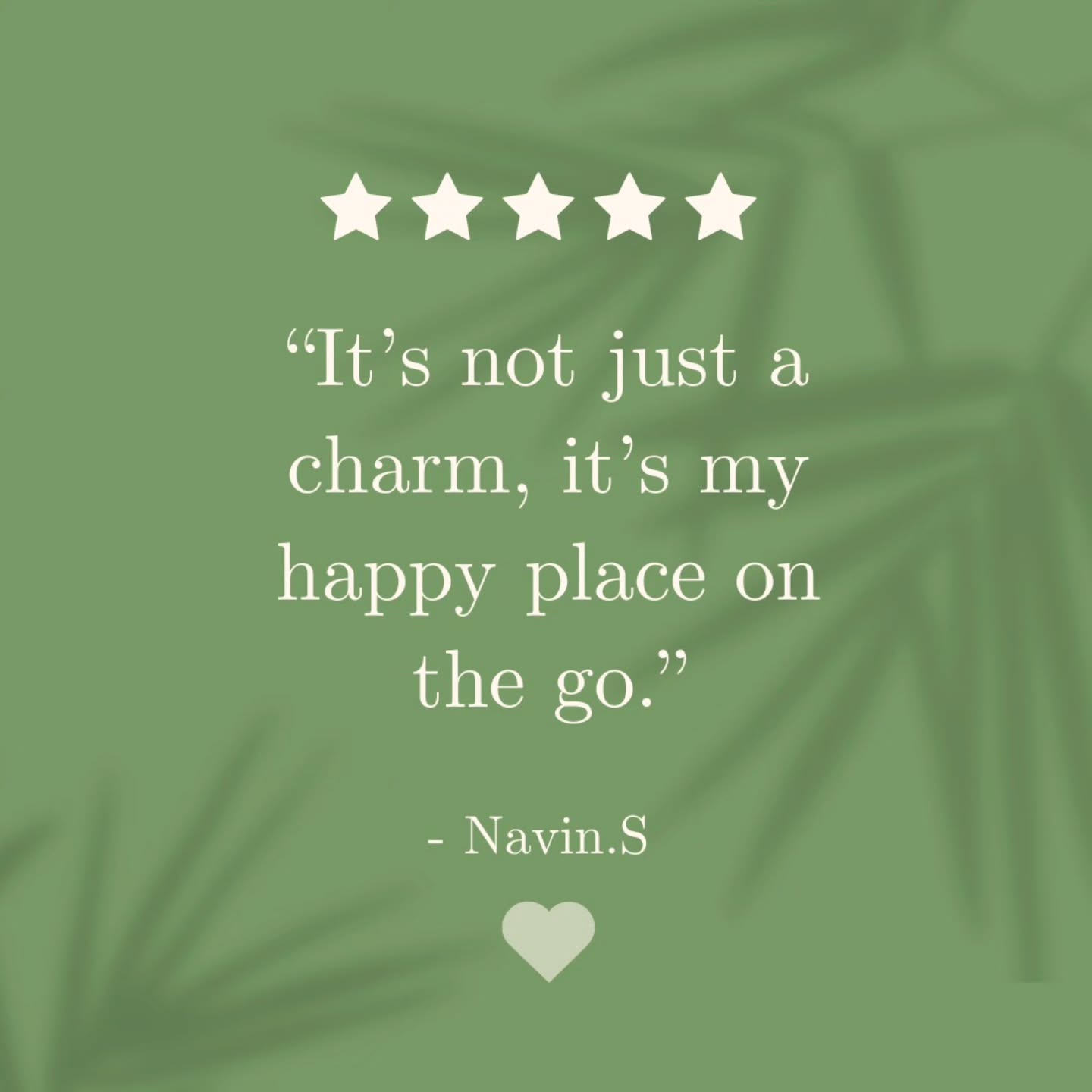 5-star customer review from Navin S.